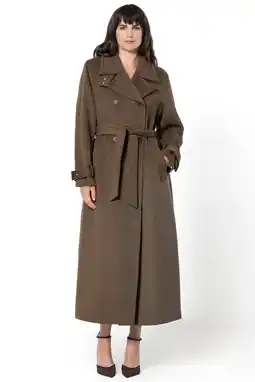 Wehkamp Giacomo wollen trenchcoat donkerbruin aanbieding