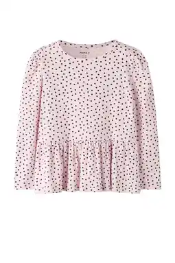 Wehkamp NAME IT MINI blousetop met stippen roze aanbieding