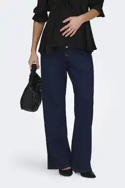Wehkamp ONLY MATERNITY lowwaist zwangerschaps wide leg jeans dark blue denim aanbieding