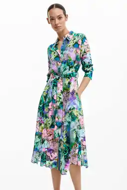Wehkamp Desigual gebloemde blousejurk groen aanbieding