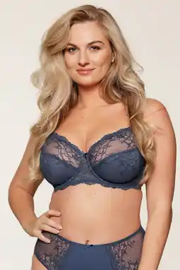 Wehkamp LingaDore niet-voorgevormde beugelbh Daily Full Coverage Lace denimblauw aanbieding