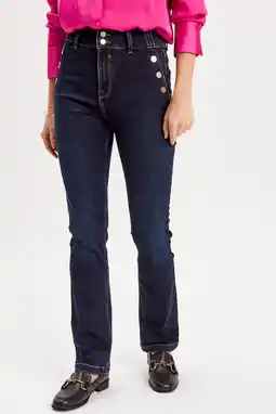 Wehkamp Cache Cache highwaist regular fit jeans dark blue denim aanbieding