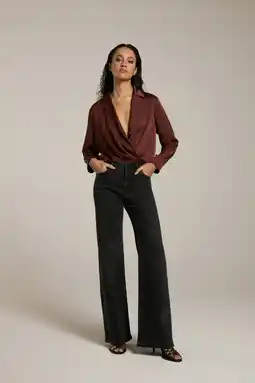 Wehkamp Homage to Denim highwaist flared jeans zwart aanbieding