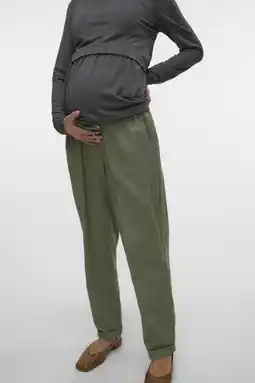 Wehkamp MAMALICIOUS regularwaist zwangerschaps casual broek groen aanbieding