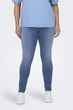Wehkamp ONLY CARMAKOMA high waist skinny jeans light blue denim aanbieding