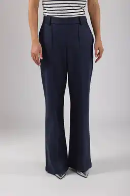 Wehkamp NUKUS straight highwaist pantalon donkerblauw aanbieding