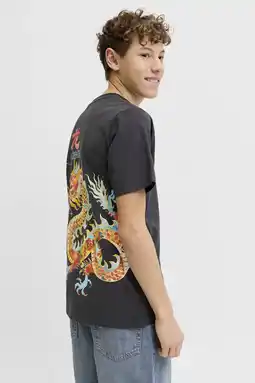 Wehkamp JACK & JONES JUNIOR T-shirt met backprint grijs aanbieding