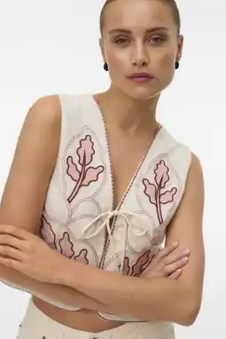 Wehkamp VERO MODA gilet ecru aanbieding