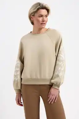 Wehkamp Lady Day gebloemde sweater beige aanbieding