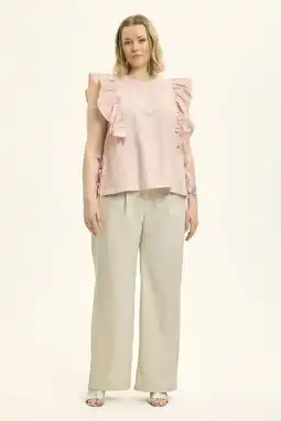 Wehkamp Anyday straight regularwaist broek zand aanbieding