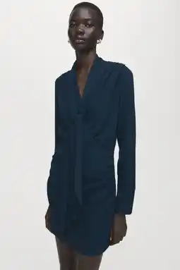 Wehkamp Mango korte jurk donkerblauw aanbieding