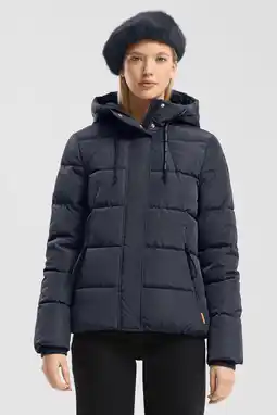 Wehkamp QS gewatteerde jas donkerblauw aanbieding