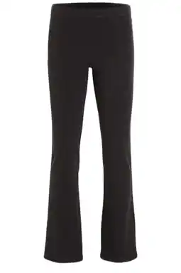 Wehkamp Anytime flared fleece legging donkergrijs melange aanbieding