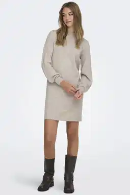 Wehkamp JDY gemêleerde gebreide jurk RUE beige aanbieding