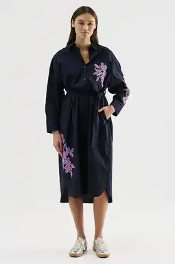 Wehkamp CKS maxi jurk met bloemenprint donkerblauw aanbieding