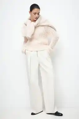 Wehkamp Mango sweater ecru gehaakt aanbieding