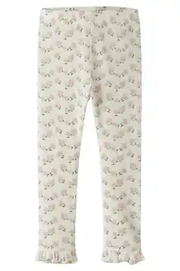 Wehkamp LIL' ATELIER MINI slim regularwaist gebloemde legging ecru aanbieding