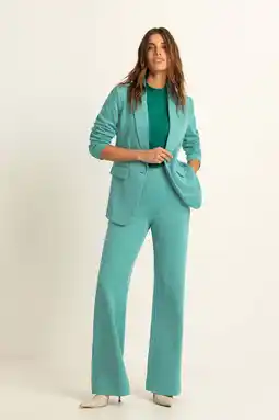 Wehkamp Expresso flared regularwaist pantalon turquoise aanbieding