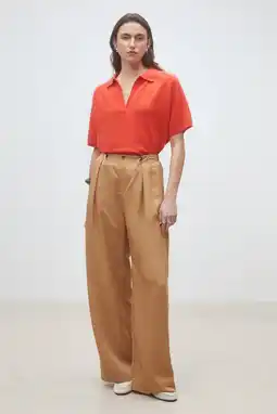 Wehkamp Suncoo wide leg broek camel aanbieding