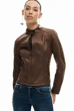 Wehkamp Desigual imitatieleren jasje bruin aanbieding