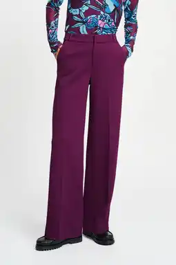 Wehkamp POM Amsterdam wide leg regularwaist pantalon donkerpaars aanbieding
