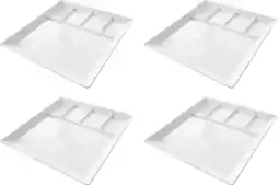 Wehkamp Studio Tavola BBQ Borden / Fondueborden / Gourmetborden 5 vakken - 24 x 24 cm - 4 Stuks aanbieding