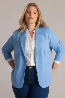Wehkamp Yest Curve regular blazer travelstof lichtblauw aanbieding