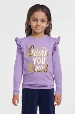 Wehkamp Orange Stars longsleeve met printopdruk paars aanbieding