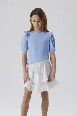 Wehkamp NAME IT KIDS midi rok strokenrok wit aanbieding