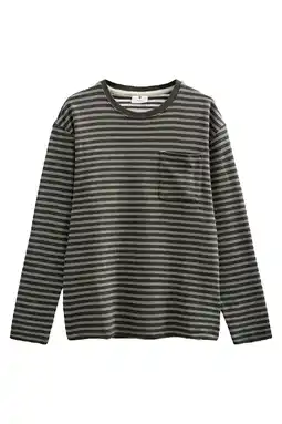 Wehkamp Anerkjendt gestreepte longsleeve donkergroen aanbieding