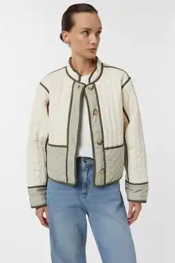 Wehkamp comma padded jasje beige aanbieding