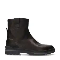 Wehkamp Manfield gevoerde leren enkelboots donkerbruin aanbieding