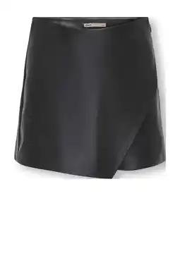 Wehkamp KIDS ONLY GIRL imitatieleren skort zwart aanbieding