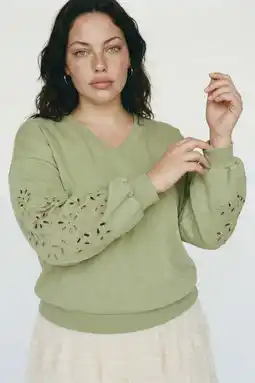 Wehkamp VERO MODA CURVE sweater limegroen aanbieding