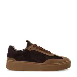 Wehkamp Sacha suède sneakers met ponyhair bordeaux/camel aanbieding
