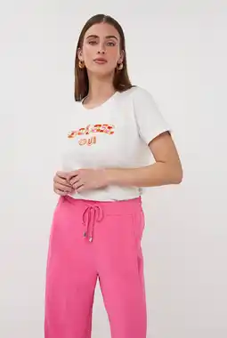 Wehkamp Esqualo T-shirt ecru aanbieding