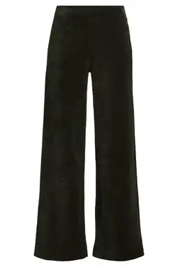 Wehkamp Anytime fluwelen wide leg broek donkergroen aanbieding
