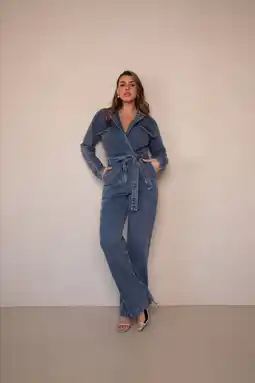 Wehkamp Freebird jumpsuit medium blue denim aanbieding