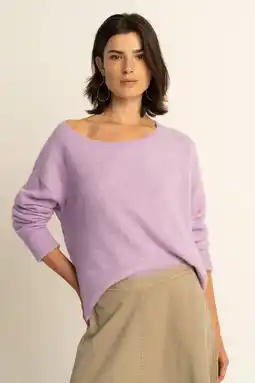 Wehkamp Expresso pullover lila gebreid aanbieding