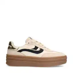 Wehkamp Manfield leren sneakers beige aanbieding