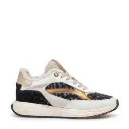 Wehkamp Floris van Bommel Suvi 02.10 gevoerde leren sneakers wit/panter aanbieding