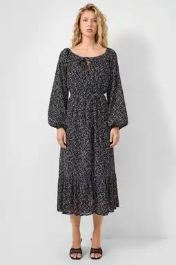 Wehkamp QS midi jurk met bloemenprint zwart aanbieding