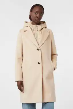 Wehkamp comma casual identity wollen manteljas beige aanbieding