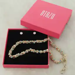 Wehkamp Otazu giftbox gold plated oorbellen + ketting Vintage Barrel aanbieding