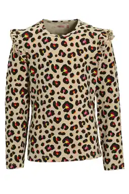 Wehkamp Orange Stars longsleeve met ruches Razi multi aanbieding