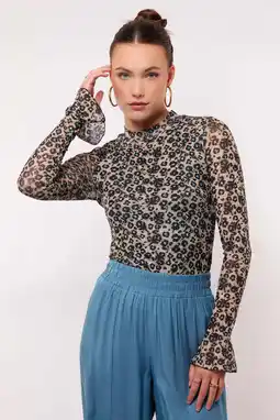 Wehkamp FLURESK top met panterprint bruin aanbieding