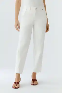 Wehkamp OUI straight leg jeans ecru aanbieding