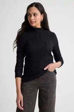 Wehkamp Ruby top met broderie zwart aanbieding