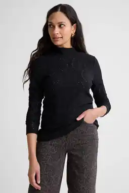 Wehkamp Ruby top met broderie zwart aanbieding