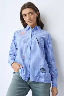Wehkamp SisterS Point gestreepte blouse blauw aanbieding